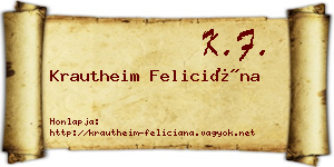 Krautheim Feliciána névjegykártya